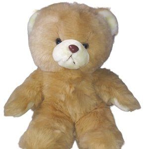 VTG American Wego Inc Tan Bear Stuffed Animal Cuddly Plush 16 Inch Toy 1982 RARE
